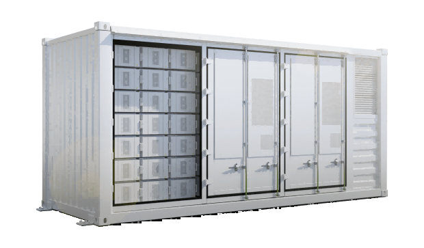 Falatto Mega 2.4MWh battery energy storage system product render – large utility-scale storage for renewable integration